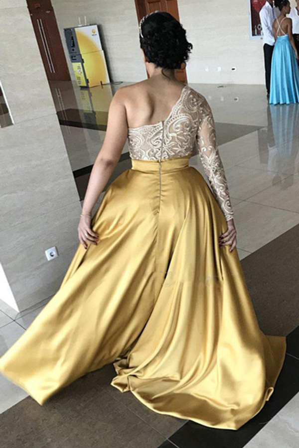 Sweetheart Sheath Lace Prom Dress | Beaded Belt Long Evening Gown with Train