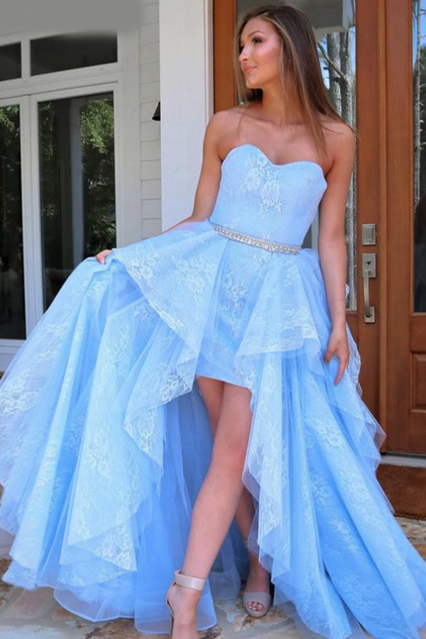 Sweetheart Sleeveless Hi-Lo Prom Dress