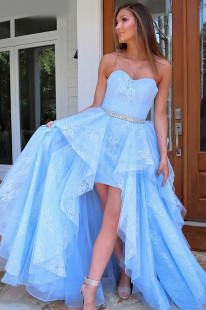 Sweetheart Sleeveless Hi-Lo Prom Dress