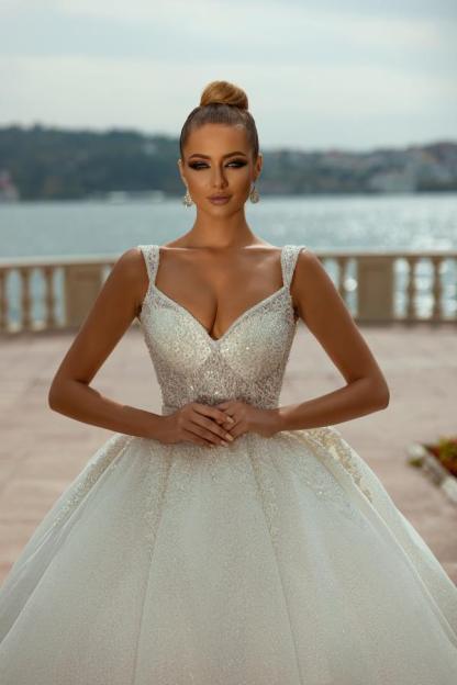 Chicloth Straps Wedding Dress Mermaid Sweetheart Ball Gown Lace