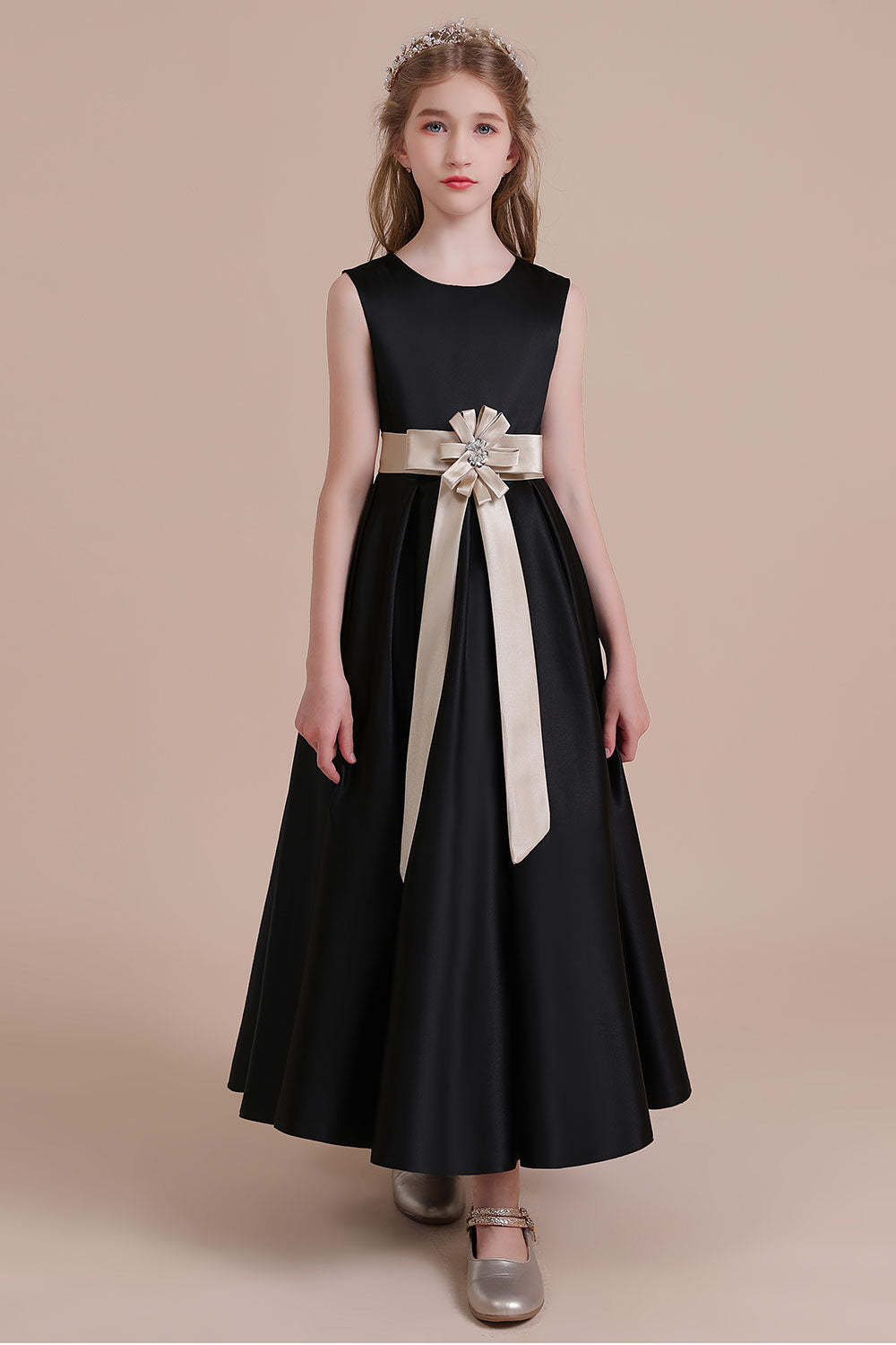Chicloth A-Line Elegant Satin Flower Girl Dress Online