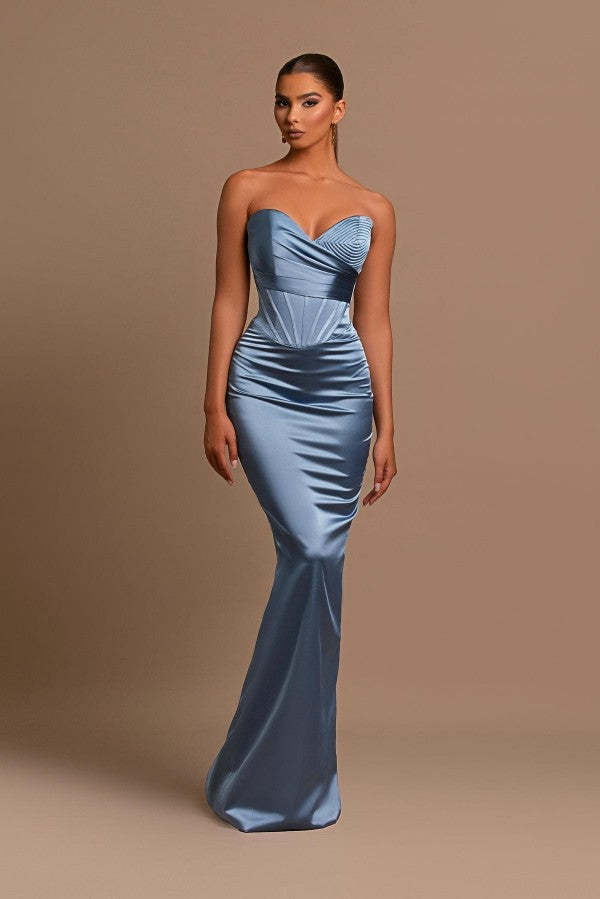 Chicloth Dusty Blue Prom Dress Sweetheart Mermaid Online