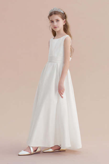 Chicloth A-Line Simple Satin Flower Girl Dress On Sale