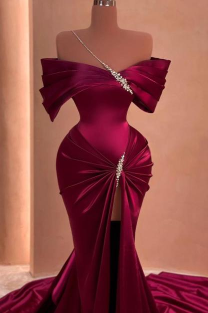 Fuchsia Long Evening Dress | Glitter Prom Dress