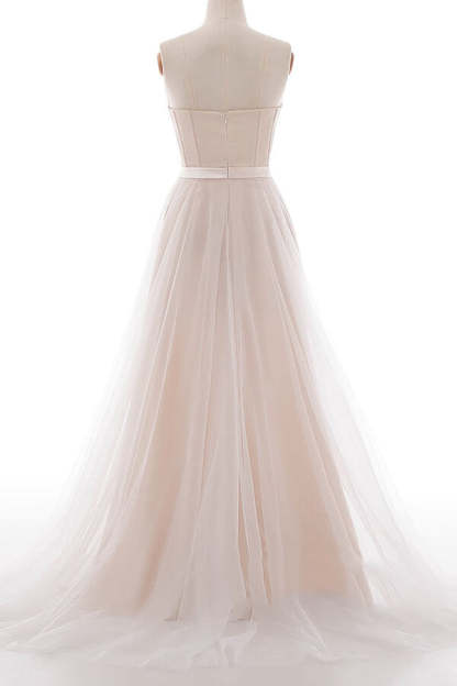 Chicloth Graceful V-neck Lace Tulle A-line Wedding Dress On Sale