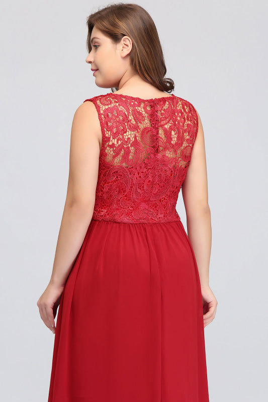 Amazing Jewel Neck Lace Chiffon Evening Dress Sleveless Floor Length Formal Dress - Prom Dresses