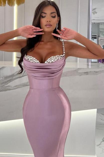Dusty Pink Long Prom Dress | Cheap Simple Prom Dress Online