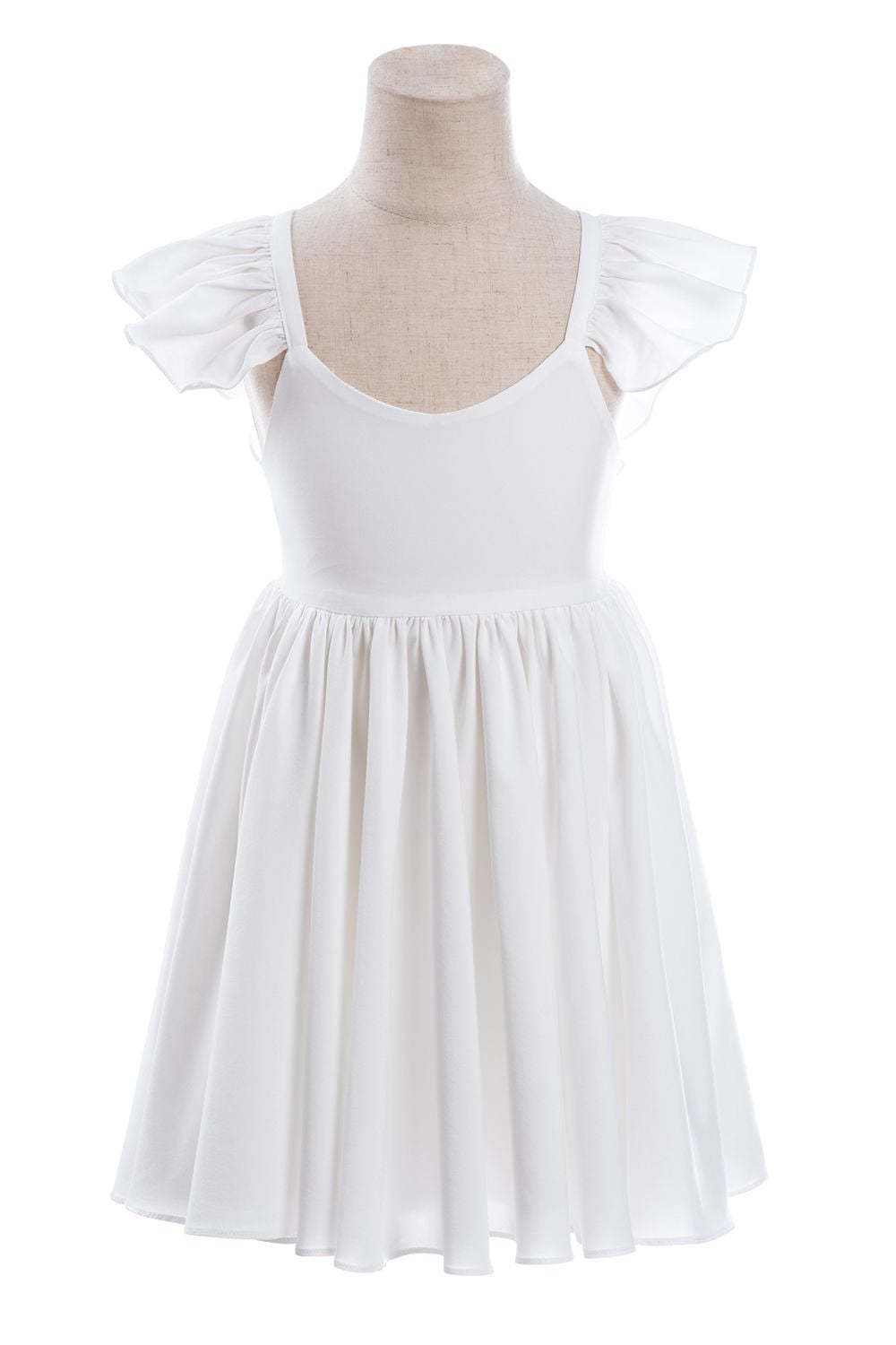 Chicloth White Cap Sleeve Little Flower Girl Dress Online
