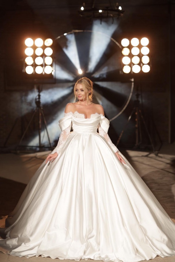 Simple Wedding Dresses Princess Satin | Wedding Dresses Lace With Sleeves