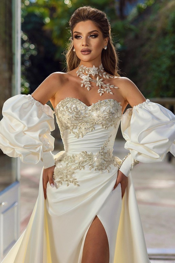 Elegant wedding dresses A line | Wedding dresses satin