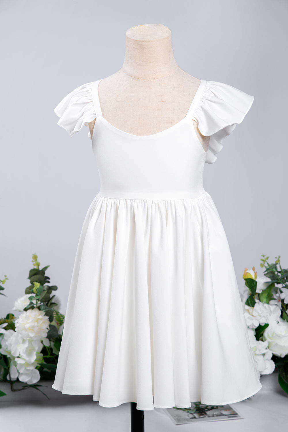 Chicloth White Cap Sleeve Little Flower Girl Dress Online