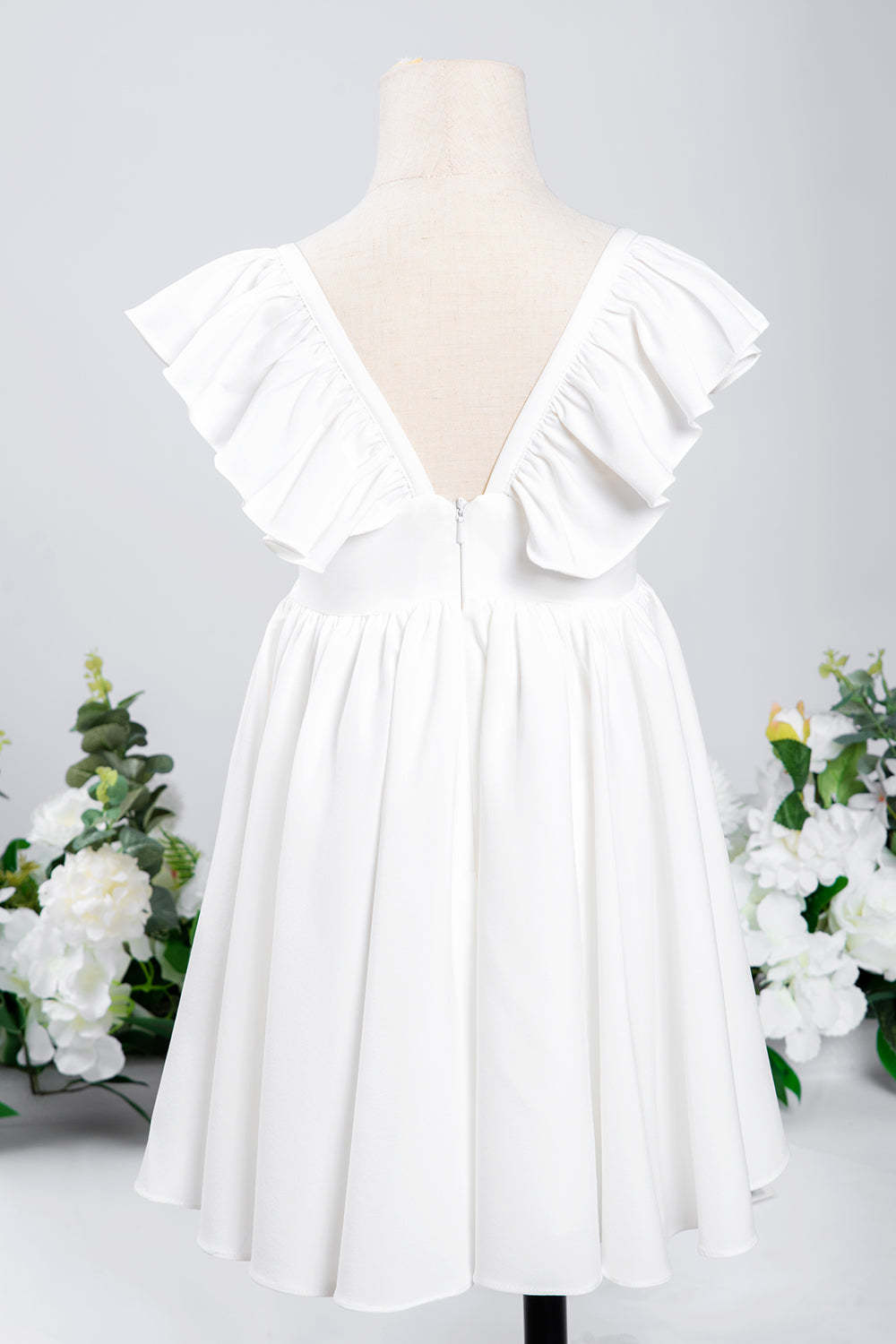 Chicloth White Cap Sleeve Little Flower Girl Dress Online