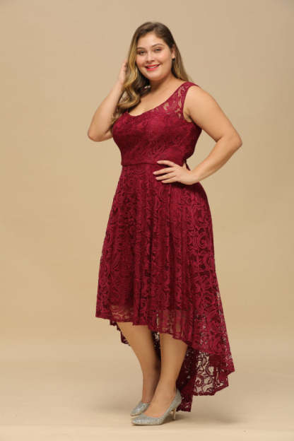27prom Beautiful A-line Crew Hi-lo Lace Dresses - lace dresses