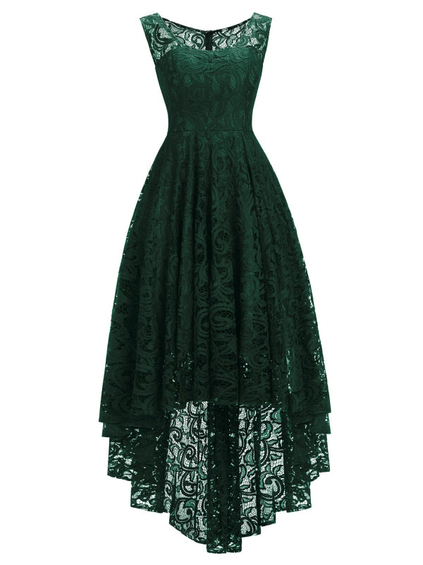 27prom Beautiful A-line Crew Hi-lo Lace Dresses - lace dresses