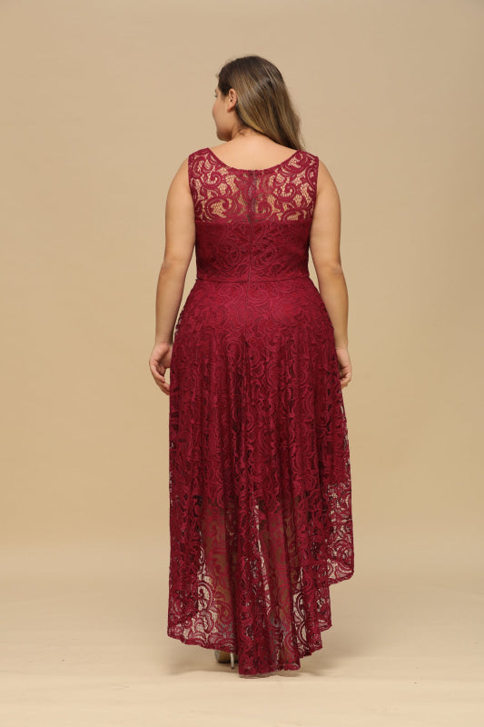 27prom Beautiful A-line Crew Hi-lo Lace Dresses - lace dresses