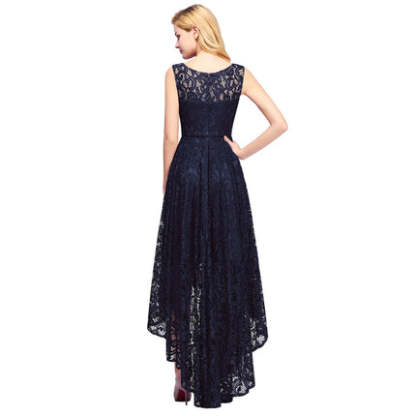 27prom Halter Sheath Asymmetrical Burgundy Lace Dresses - lace dresses