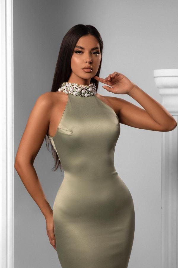 Chicloth High Neck Prom Dress Sleeveless Long On Sale