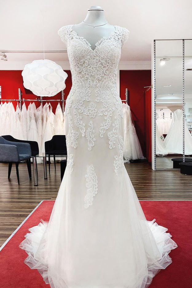 Chicloth Ivory Sweetheart Lace Mermaid Wedding Dresses