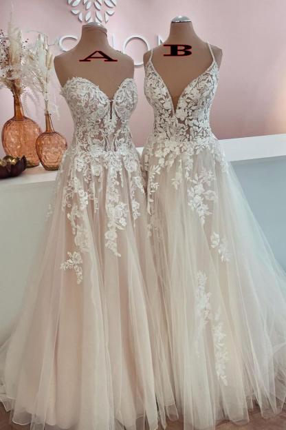 Chicloth Sweetheart Wedding Dress Tulle Lace Appliques Online