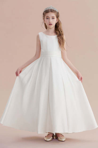 Chicloth A-Line Simple Satin Flower Girl Dress On Sale