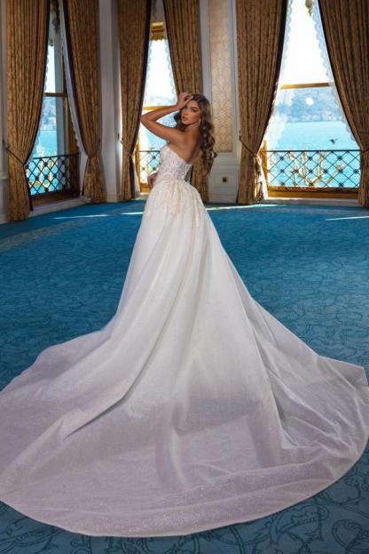 Amazing Strapless Mermaid Bridal Gown with Detachable Train
