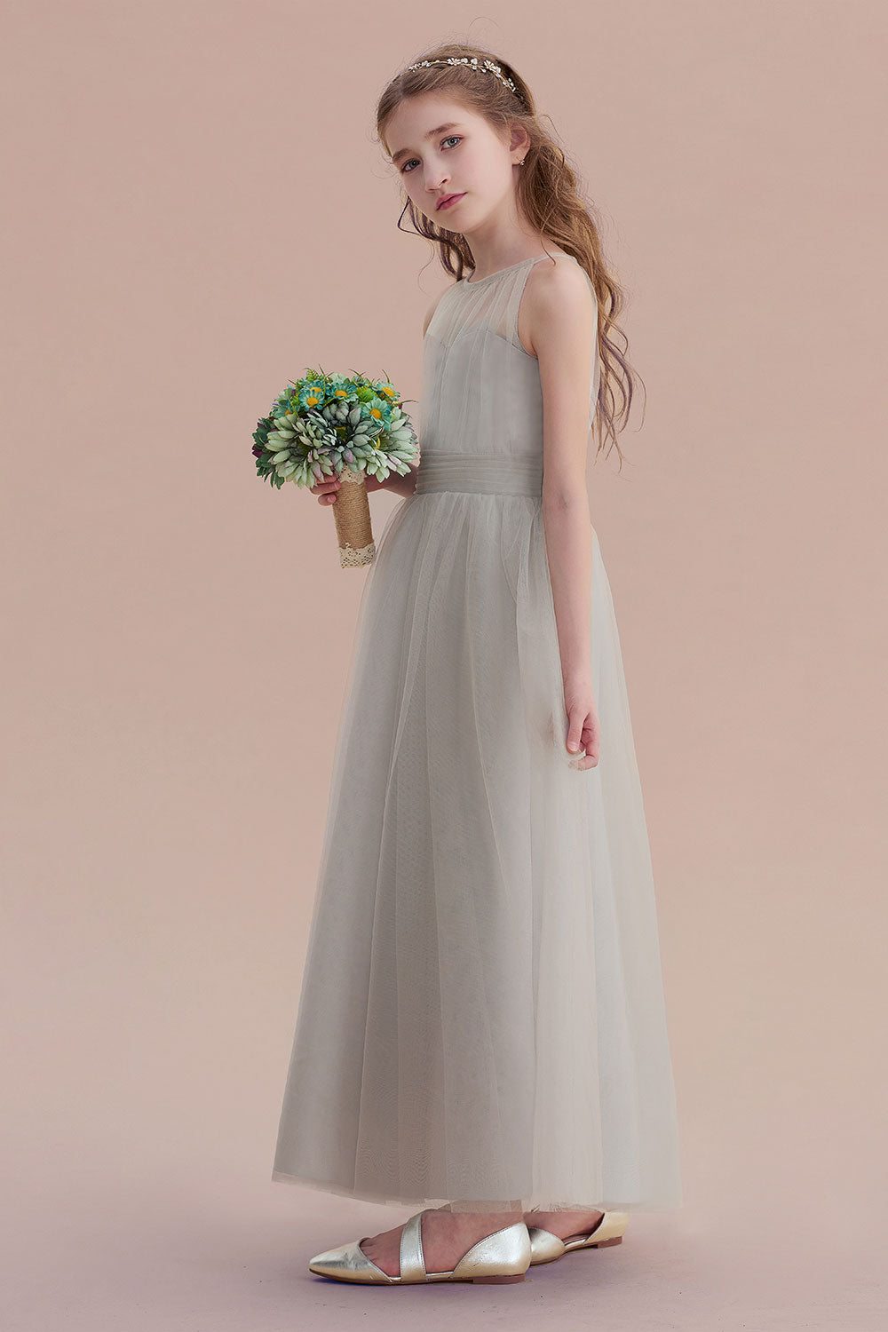 Chicloth A-Line Chic Ankle Length Tulle Flower Girl Dress Online