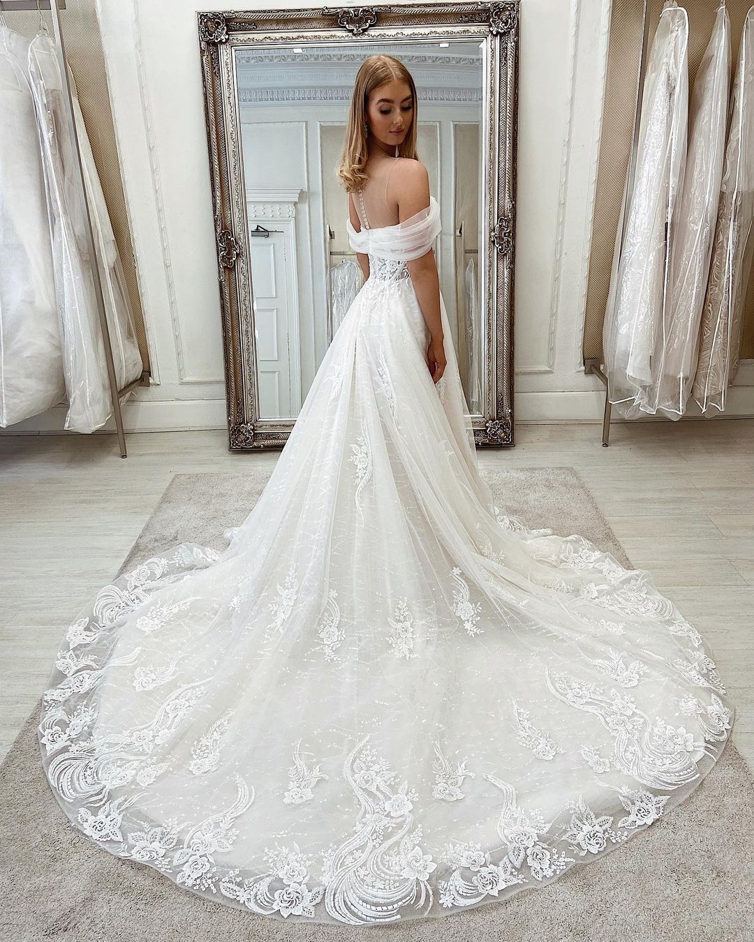 Chicloth Gorgeous Off-the-Shoulder Lace Wedding Dress On Sale