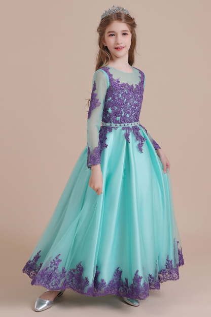 Chicloth A-Line Chic Long Sleeve Appliques Flower Girl Dress Online