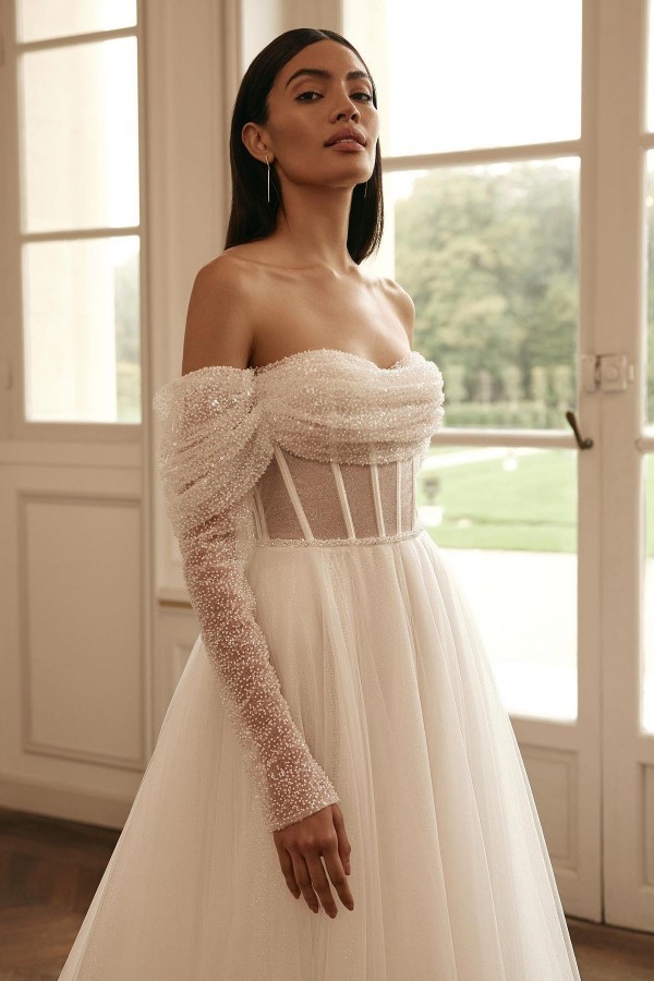Designer wedding dresses A line | Wedding Dresses With Glitter