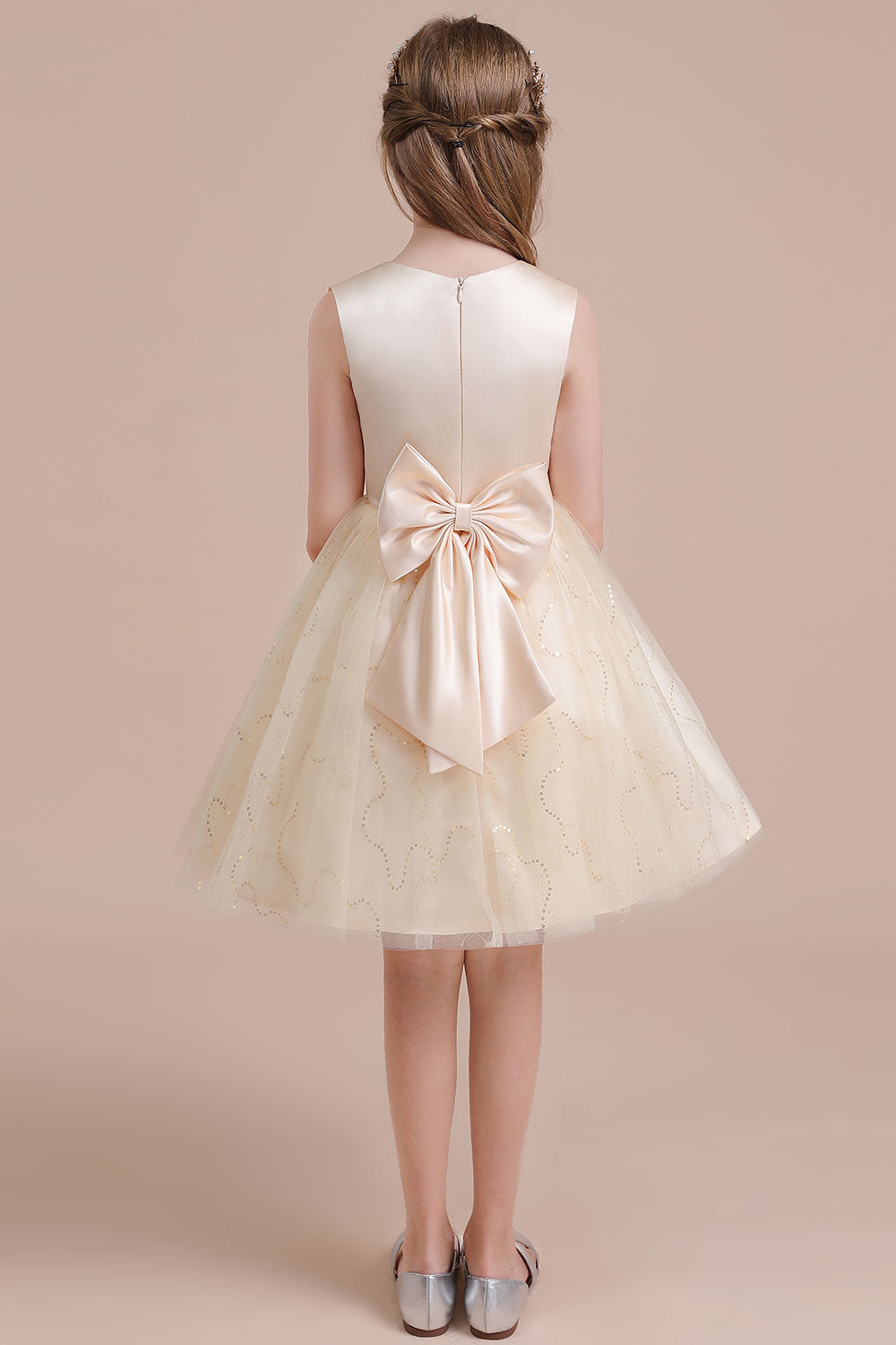 Chicloth A-Line Cute Sequins Tulle Flower Girl Dress Online