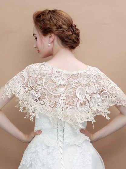 Champagne Hollow Lace Summmer Wedding Wraps | Bridelily - wedding wraps
