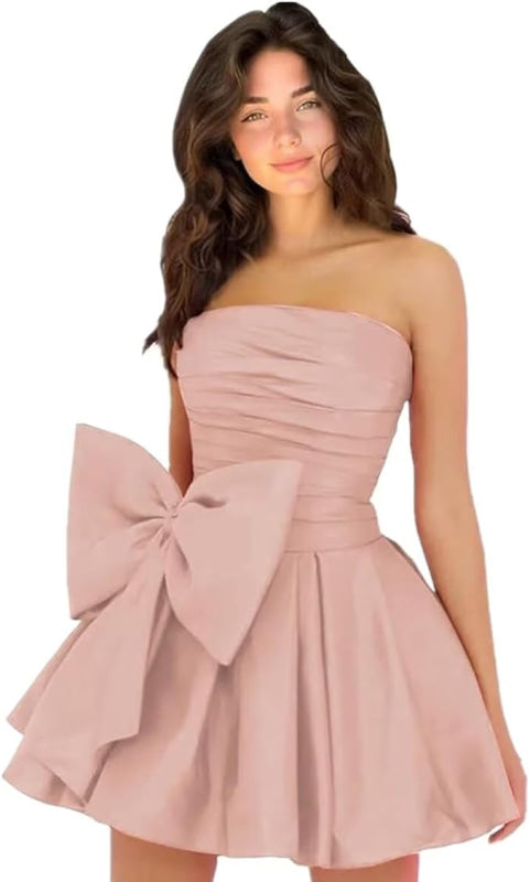 Sleeveless Prom Dresses Short Homecoming Dresses Satin