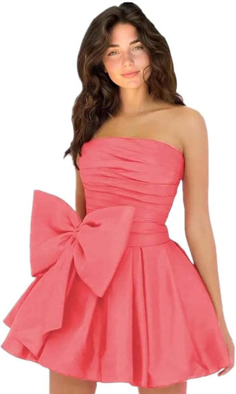 Sleeveless Prom Dresses Short Homecoming Dresses Satin