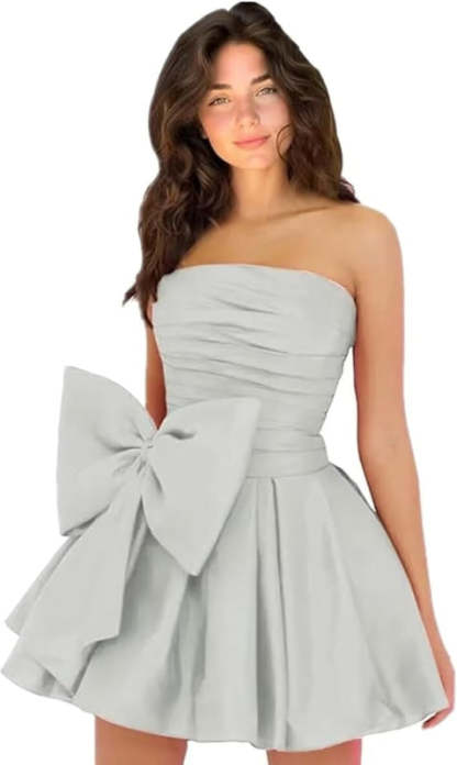 Sleeveless Prom Dresses Short Homecoming Dresses Satin