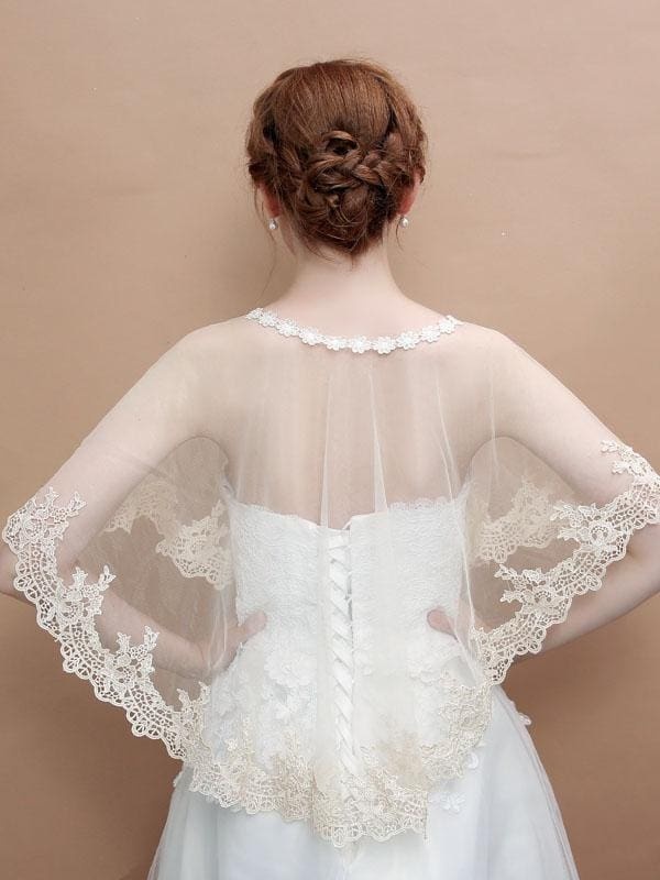 Simple Champagne Applique Wedding Wraps | Bridelily - wedding wraps