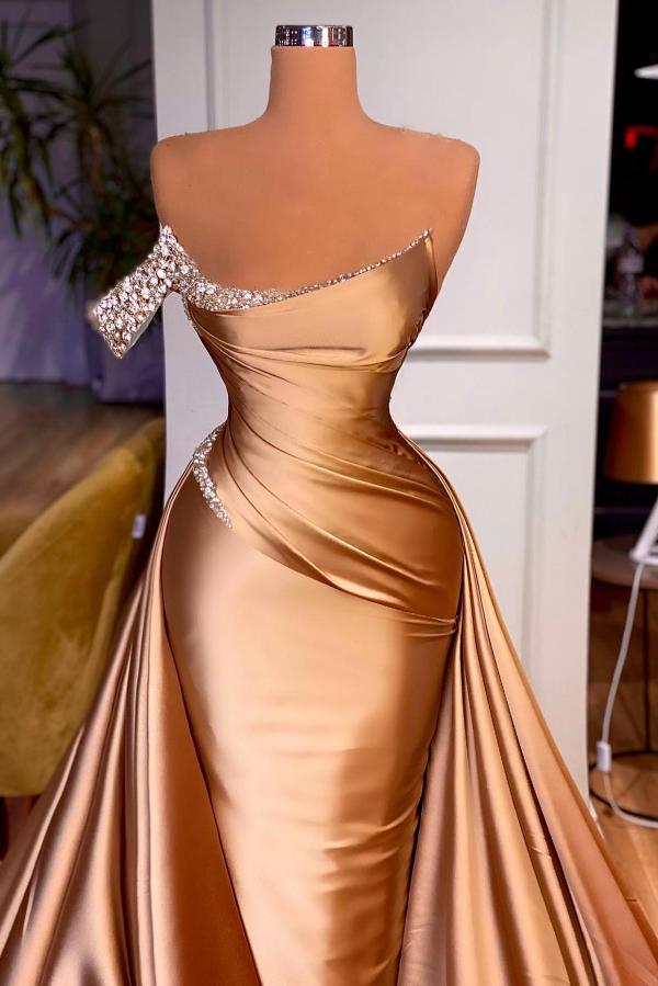 Beautiful Gold Evening Dresses | Long Cheap Prom Dresses