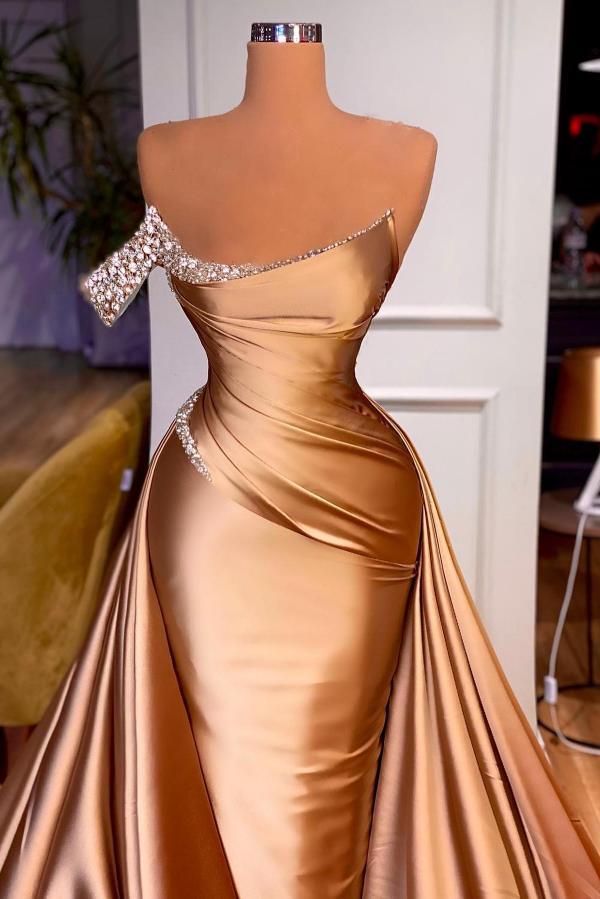 Beautiful Gold Evening Dresses | Long Cheap Prom Dresses