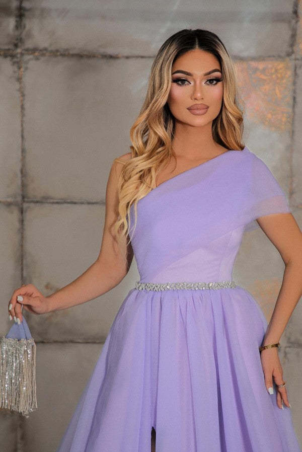 Chicloth One Shoulder Lilac Prom Dress A-line