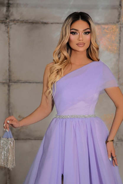 Chicloth One Shoulder Lilac Prom Dress A-line