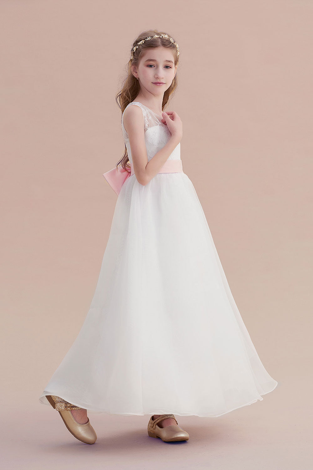 Chicloth A-Line Illusion Lace Tulle Flower Girl Dress Online