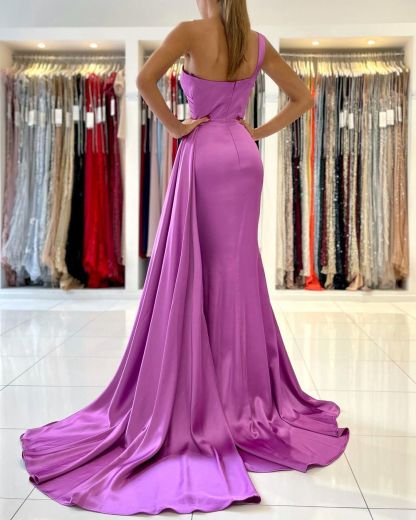 Chicloth One Shoulder Mermaid Prom Dress With Ruffles