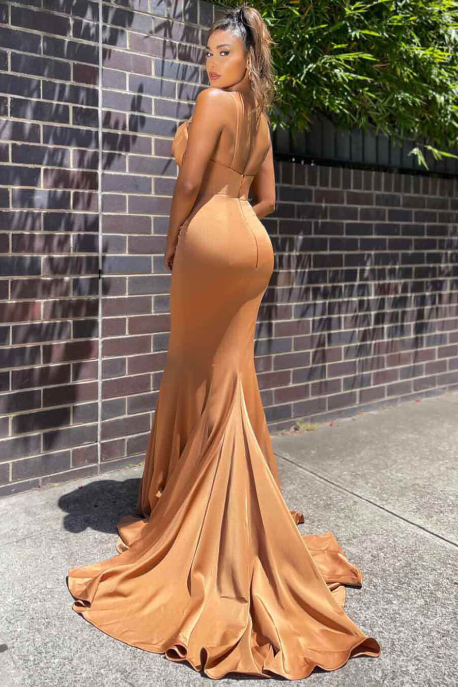 Chicloth Spaghetti-Straps Mermaid Prom Dress Long Sleeveless With Sequins
