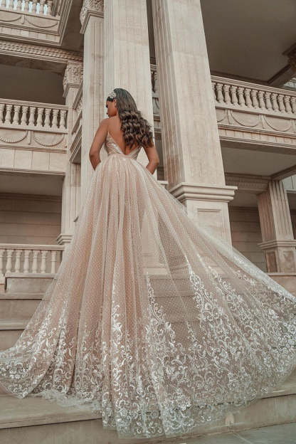 Chicloth Spaghetti-Strap Sleeveless Mermaid Wedding Dress Tulle With Lace