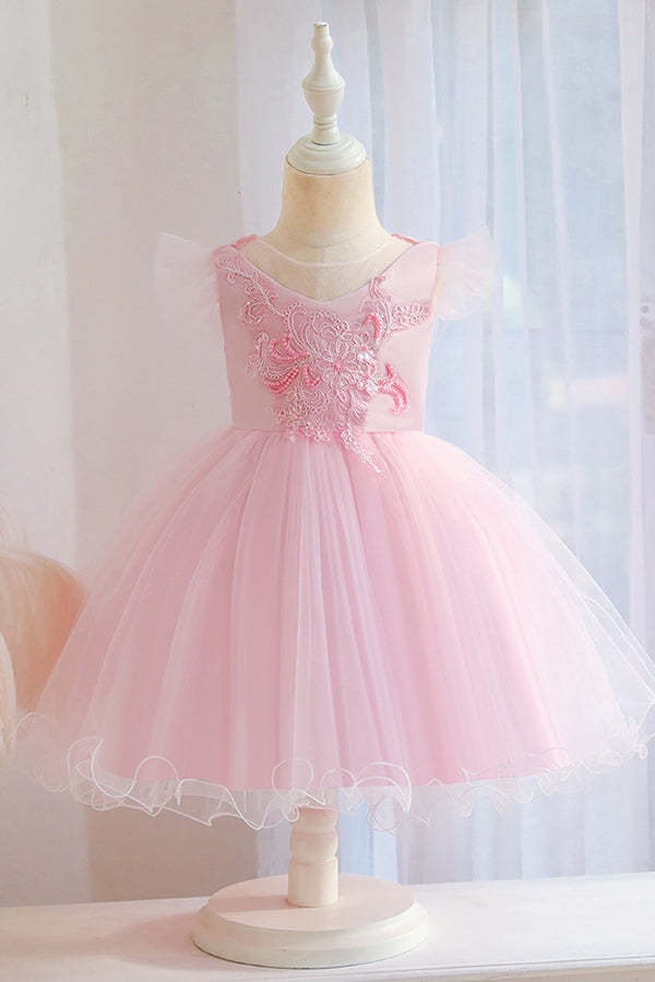 Chicloth Lovely Pink Tulle Flower Girl Dress