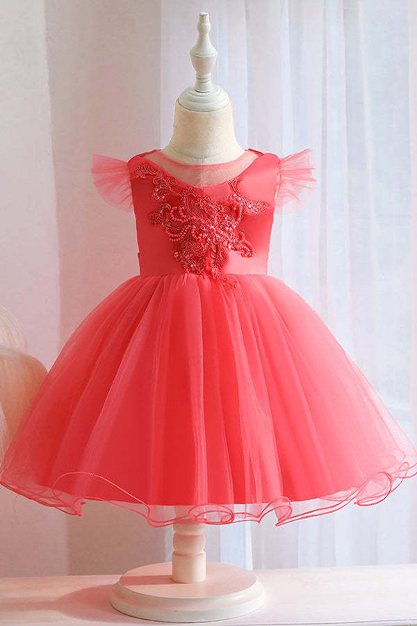 Chicloth Lovely Pink Tulle Flower Girl Dress