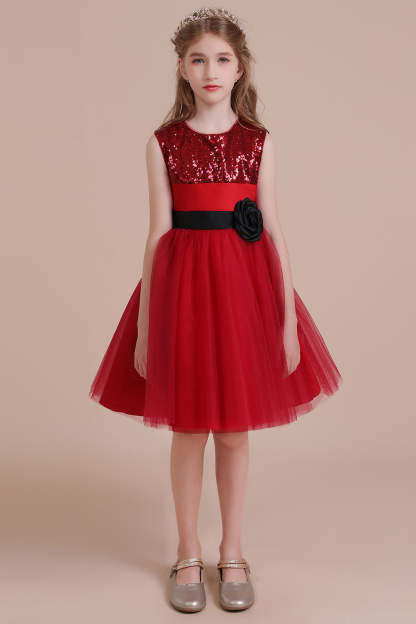 Chicloth A-Line Graceful Sequins Tulle Flower Girl Dress Online
