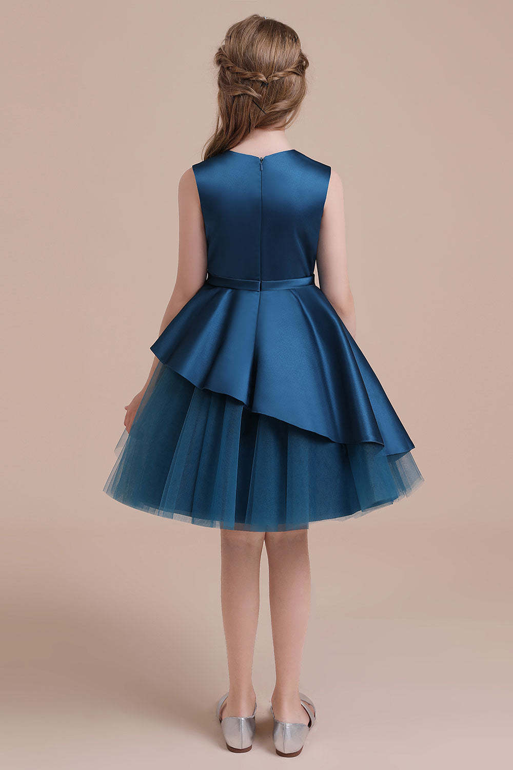 Chicloth A-Line Embroidered Satin Tulle Flower Girl Dress On Sale