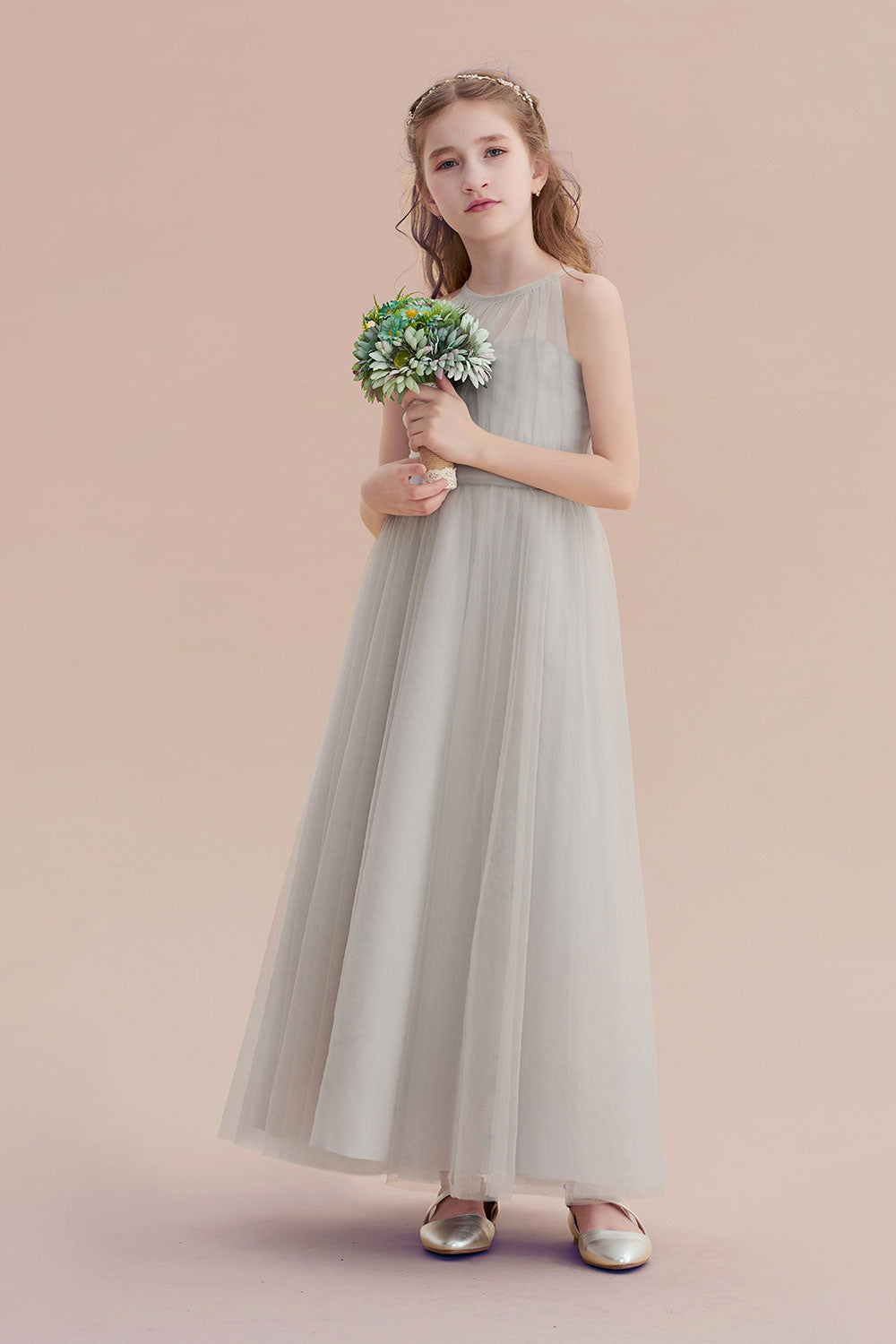 Chicloth A-Line Chic Ankle Length Tulle Flower Girl Dress Online