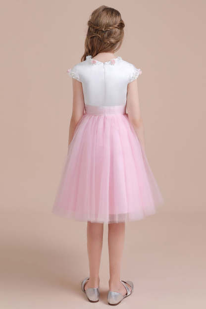 Chicloth A-Line Cap Sleeve Tulle Knee Length Flower Girl Dress Online