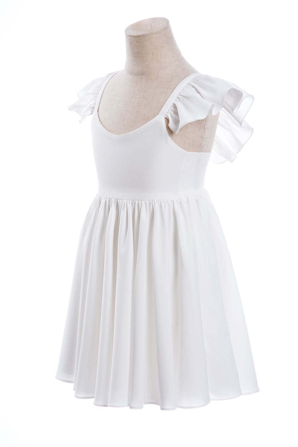 Chicloth White Cap Sleeve Little Flower Girl Dress Online